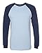 Canvas Men's Hawthorne Baseball long Sleeve T-Shirt - LIGHT BLUE/NAVY - X-Large