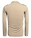 Coofandy Men's Casual Solid Long Sleeve Polo Shirt, L Beige