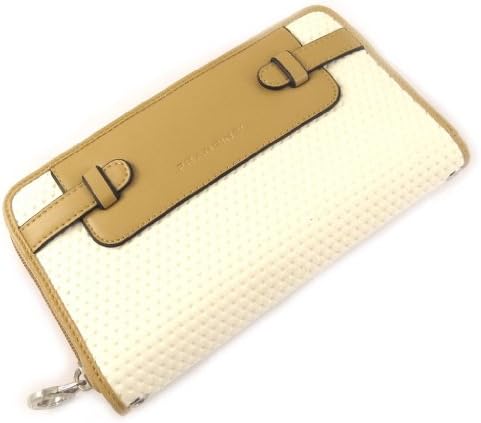 Wallet + checkbook holder zipped 'Romy'camel white.