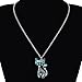 BONSNY Statement Enamel Alloy Chain Cat Necklaces Pendant Original Design For Women (Blue)
