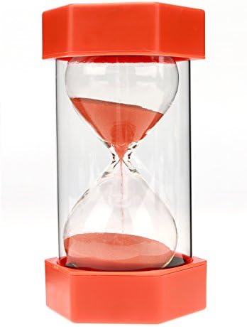 30 Minute Hourglass VEOLEY Sand Timer Large Security Sandglass 30 minute Sand Clock for Kids/Teacher/Classroom/Office 3.5 x 3.2 x 6.4 inches - Orange