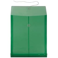 JAM PAPER Plastic Envelopes with Button & String