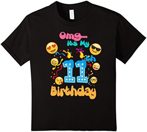 Kids Emoji T-Shirt for 11 Year Old Awesome Kids Birthday T-Shirt 12 Black