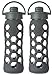 Lifefactory 22 Ounce Flip Cap Glass Beverage Bottles - 2 Pack Carbon