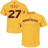 Mike Trout Los Angeles Angels of Anaheim Majestic 2016 MLB All-Star Game Name & Number Men's T-Shirt - Yellow