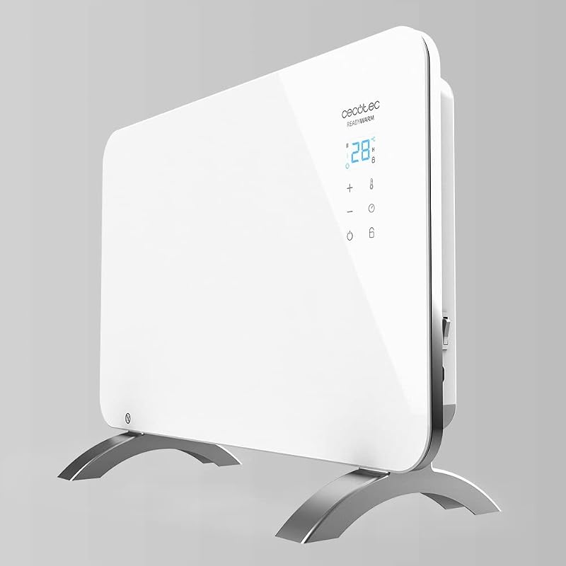 Heizkonvektor mit Glasplatte Ready Warm 6650 Crystal Connection. 1000 W, WiFi-Steuerung , einstellbares Thermostat, Timer, Bodenständer, Geeignet für Badezimmer (IP24), Lautlos — Foto 6 von 7