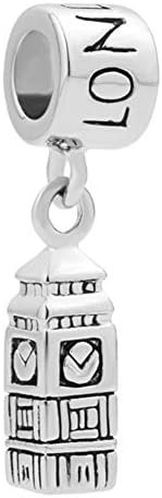 Paris Eiffel Tower Dangle I Love Travel Charm Beads for Cham Bracelets Necklace