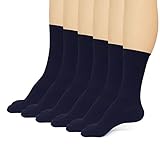 David Archy Men's 6 Pack Cotton Soft Trouser Crew Dress Socks