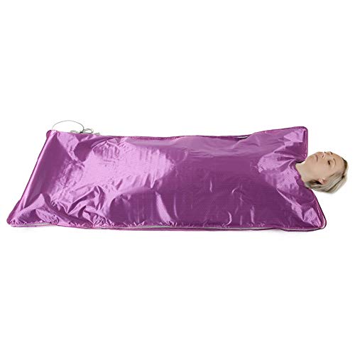 Heat Sauna Blanket, Electric Far-Infrared Sauna Sliming Blanket Khan Steam Foldable Steam Pot Machine and Weight Loss Sauna Detox Therapy Machine for Body Shaper Slimming Fitness Sweat(US)