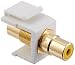 Monoprice Modular RCA Coupler Keystone Jack - White with Yellow Center