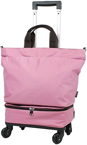 【COLOCOLO by MOIERG】 Rolling Shopper Tote Bag Carry-on Trolley Cabin Suitcase (Pink)
