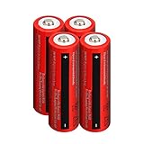 Lightbole 4PCS Li-ion Rechargeable 18650 Batteries 3.7V 4000AMH Button Top for Led Flashlight, Toys, Household Appliance