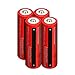 Lightbole 4PCS Li-ion Rechargeable 18650 Batteries 3.7V 4000AMH Button Top for Led Flashlight, Toys, Household Appliance