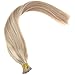 YoungSee I Tips Hair Extensions Highlight Itip Human Hair Extensions Ash Blonde Highlight Blonde Itip Hair Extensions 16 Inch 80s 50g Tip Hair Extensions Real Human Hair Remy Hair Extensions