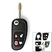 KATUR 1Pcs 4 Buttons 433Mhz Remote Control Car Key Shell Flip Folding Uncut Blade Auto Key Case Cover Replacement with 4D60 Chip for Jaguar