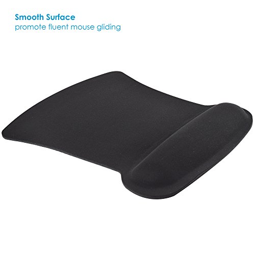 image for Ktrio Mini Mouse Pad with Memory Foam Wrist Rest Ergonomic Mousepad wi