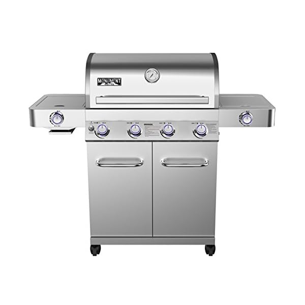 Monument-Grills-24367-Stainless-Steel-4-Burner-Propane-Gas-Grill-wSide-Sear-Burners