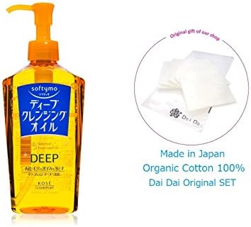 Kose Softymo Deep Cleansing Oil-230ml + DaiDai Original Organic Cotton Puff