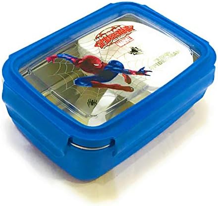 Glorygifts Spiderman Theme Air Tight Lunch Box With Spoon And Fork For School Kids And Others