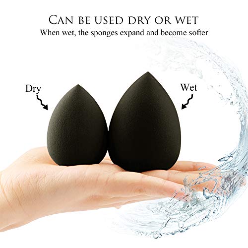 BEAKEY 6 Pcs Makeup Sponge Set Blender Beauty Foundation Blender Sponge, Multi-colored Non-Latex Blending Sponge for Foundation, Professional Beauty Makeup Set for Dry & Wet Use