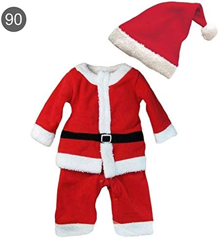 Zezego Playing Clothes,Christmas Fleece Long Sleeve Beautiful Baby Children Dress Up Santa Claus Costume 4 Piece Set (Female Two-Piece Suit)
