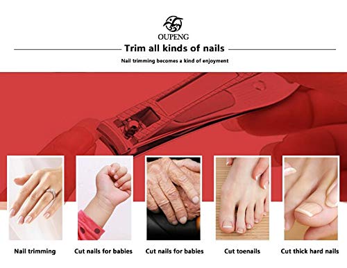 image for OUPENG Nail Clippers Key Chain Set- Sturdy & Elegant Set of 2 Stainles