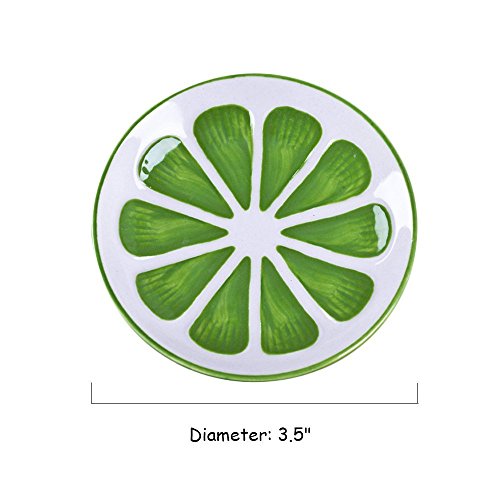 image for XDOBO 4Pcs Cute Fruit Pattern Ceramics Seasoning Dishes/Tea Bag Holder