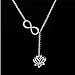 Elegant Silver plated Diamond Accent Tree Leaf Flowers Pendant Necklace,Collarbone Charm Necklace & Silver 1 (lotus)