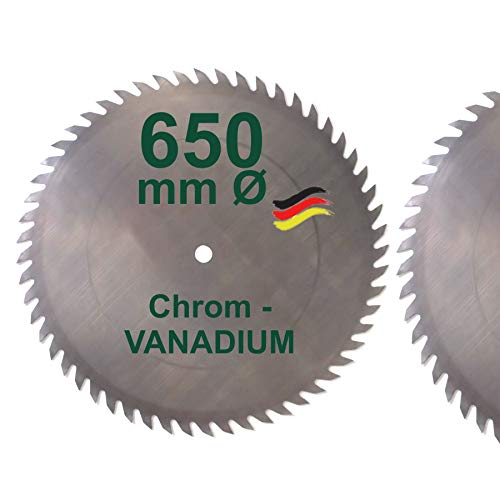 CV Sägeblatt 650 x 30 mm KV-A Wolfszahn Brennholzsägeblatt Kreissägeblatt Chromvanadium für Wippsäge und Brennholz 650mm