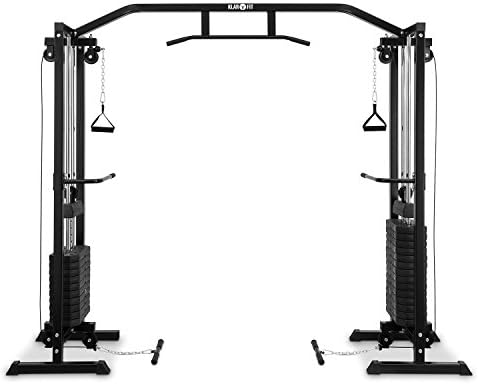 Klarfit Cablefit Cable Pull Station Multi-Gym Black Steel 2 x 170lb