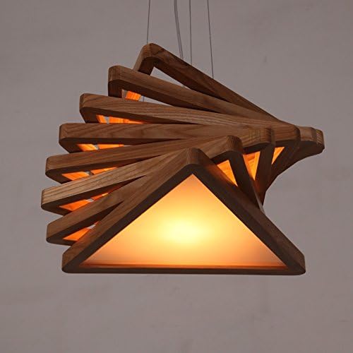 KMYX American Country Style Wooden Pendant Lights Personality Bar Chandelier Acrylic Shade Ceiling Lamp for Living Room Kitchen Bedroom Office Ceiling Lighting Fixture Height 100cm Adjustable