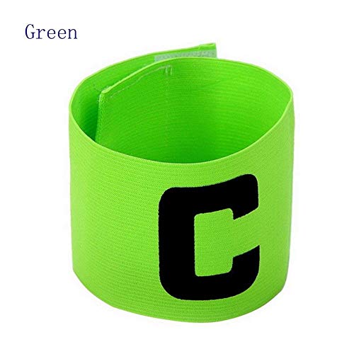 Potelin Kinbelle Soccer Basketball Adjustable Player Bands Elastic Sticker C Mark Football Captain Armband Green Durable and Useful