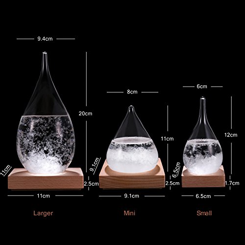 Hotbest Creative Fashion Desktop Water Drop Decoration Seventeenth Century European Weather Forecast Storm Glass Weather Station (Small)