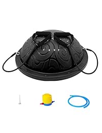 ATIVAFIT Half Ball Balance Trainer with Straps Yoga Balance Ball Anti Slip for Core Training Home Fitness Strength Exercise Workout Gym