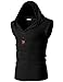 H2H Mens Casual Active Slim Fit Hoodie Sleeveless Henley Tank Top