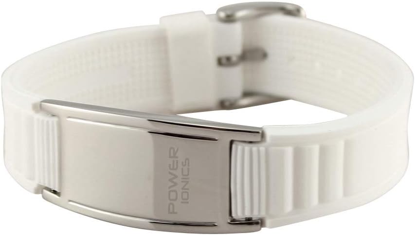 POWER IONICS Titanium Magnetic Bracelet for Men Power Bracelet for Women Balance White/Silver Plated