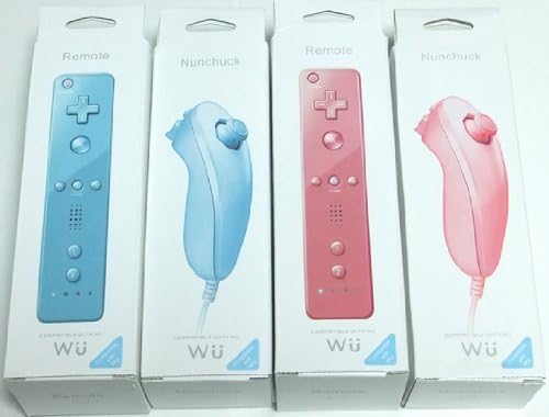 Amazon Wii 専用 カラー リモコン ヌンチャク セット ピンク コントローラー ハンドル ジョイスティック