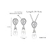 FEDONA 925 Sterling Silver CZ Cream Simulated Pearl Infinity Bridal Necklace Hook Earrings Jewelry Set Clear