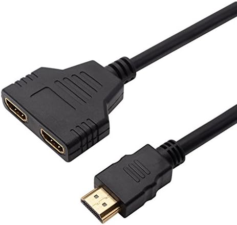 Wisenovo 1080p HDMI Male to Dual Femal Splitter Adapter Cable 1 to 2 Way HDMI Signal Converter 1 in 2 out For DVD Players/PS3/HDTV/STB and Most LCD Projectors(Black)