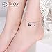 T400 925 Sterling Silver Anklet Blue Pink Butterfly Foot Chain Crystal Gift for Girls Women