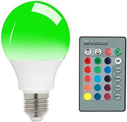 E27 15W RGB LED Light Bulb 16 Colors Changing Dimmable Multi Color LED Light with IR Remote Control 360? Beam Angle LED Lamp 85-265V for Home Decoration/Bar/Party/KTV Mood Lighting by Petrelstore