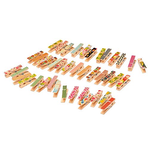 Mini Colorful Wooden Craft Clips Photo Paper Peg, 100 Pieces