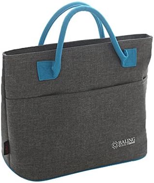 Baling Gray Blue Washable Oxford Cloth Cooler Bag Insulated Lunch Handbag for Work or Picnic