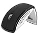 Foxnovo 2.4GHz Wireless Folding Foldable Arc Optical Mouse with USB Receiver for PC Laptop MacBook (Black)