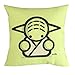 Star Wars Decorative Throw Pillow Covers Pillow Cases 18 x 18 Inches Set of 2 (Green and Yellow)