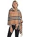Women Plaid Blanket Scarf for Winter Fall, Beige Camel Check Oversized Soft Warm Cozy Ladies Tartan, Thick Fuzzy Knit Cashmere Wool Feel, Long Pashmina Wraps and Shawls for Ideal fake replica Gift