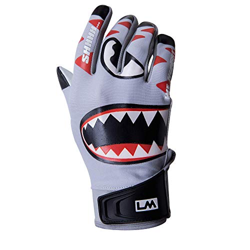 Loudmouth Baseball Batting Gloves (Grey, Youth - X-Small)