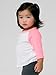 American Apparel Infant Poly-Cotton 3/4 Sleeve Raglan - White/Navy / 6-12M