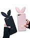 VERYLULU Lover Couple Case Set of 2PCS 3D Cute Cartoon Bunny Pink Rabbit Ears Tail Back Girls Lover Soft Silicone Phone Coque Cover Case For Apple iPhone 7 and for iPhone 8 (4.7
