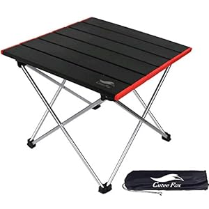 【アルミ ロールテーブル】 CuteeFox ミニテーブル 軽量 アウトドア用 折りたたみ式